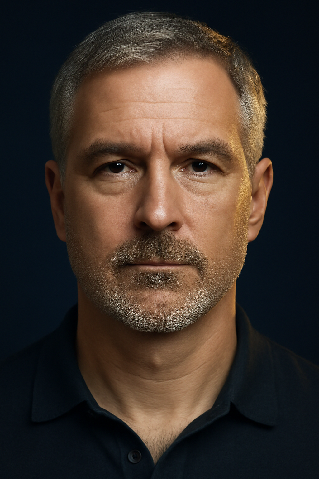 Split face — man before vs after jawline sculpting