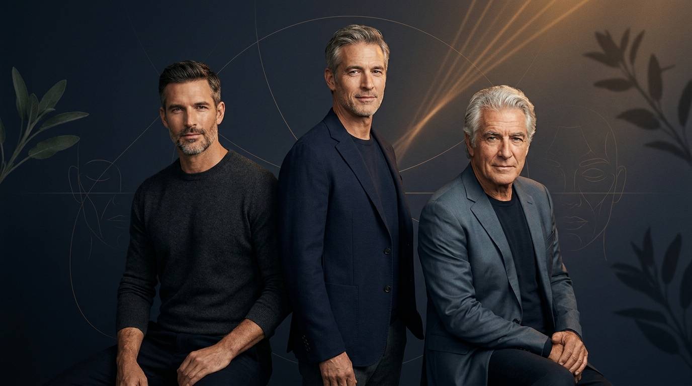 The Andropause Restore Program by Karine Lauzon RN — Three distinguished men across the stages of andropause