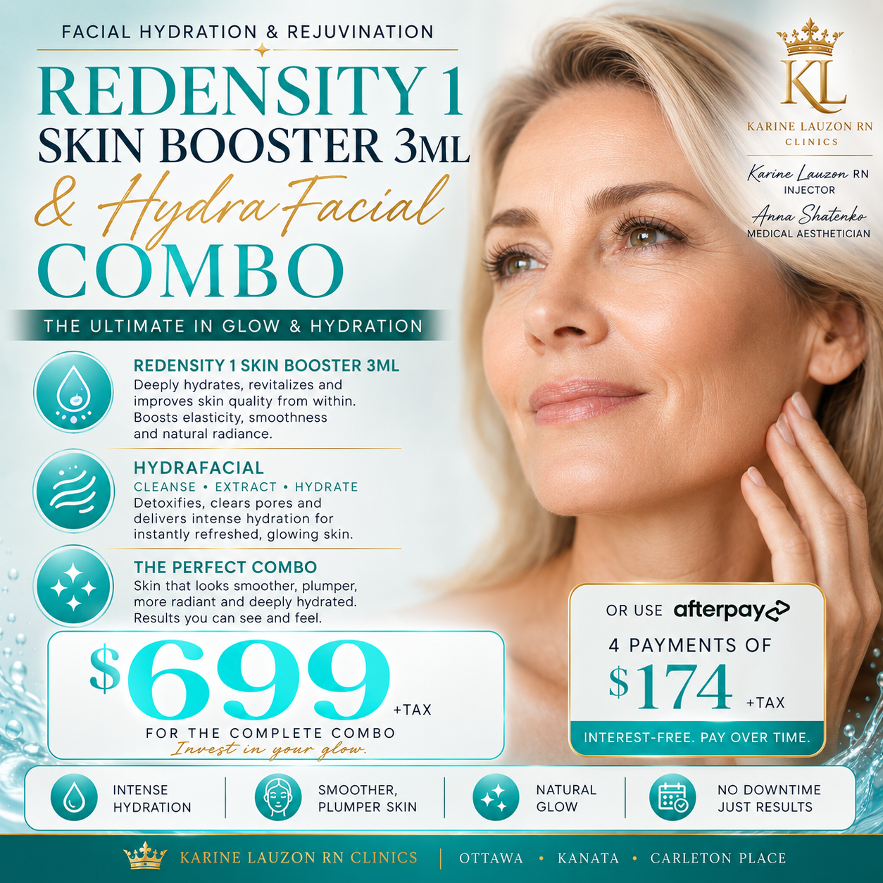 Redensity 1 Skin Booster 3 ml & HydraFacial Combo — $699 at Karine Lauzon RN Clinics
